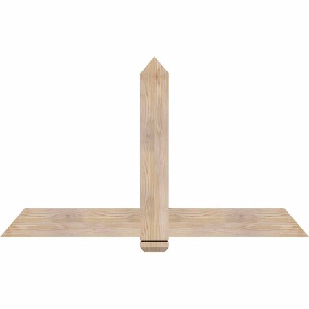 Ekena Millwork Eugene Smooth Timber Gable Bracket, Douglas Fir, 60"W x 35"H x 1 1/2"D x 5 1/2"F, 14/12 Pitch GBW060X35X0206EUG00SDF